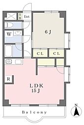 サンディッシュ久米 1LDKの間取図画像