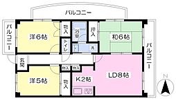 クリーンハイツ越智2 3LDKの間取図画像