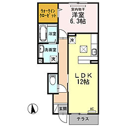 サンハイム中央公園 1LDKの間取図画像