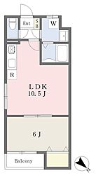 ミニヨンガーデン保免 1LDKの間取図画像
