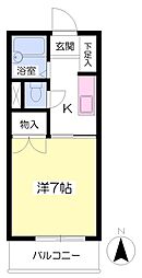 オックスフォード・サーカス土居田3 1Kの間取図画像