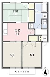 ハッピータウン白水 3DKの間取図画像