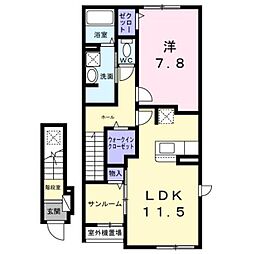 ガーデンKOSAKA 1LDKの間取図画像