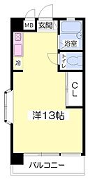 リッチフィールド土居田 ワンルームの間取図画像