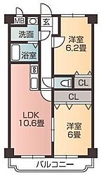 ユーミーKAWAKUBO 2LDKの間取図画像