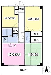 フォブール長野 3DKの間取図画像