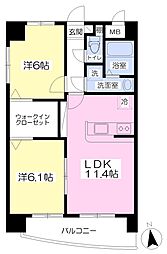 花ビル 2LDKの間取図画像