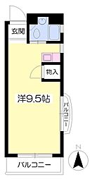 伊予鉄道環状線(JR松山駅経由) 鉄砲町駅 徒歩2分の賃貸マンション 4階ワンルームの間取り