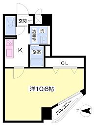 伊予鉄道市駅線 勝山町駅 徒歩4分の賃貸マンション 3階1Kの間取り