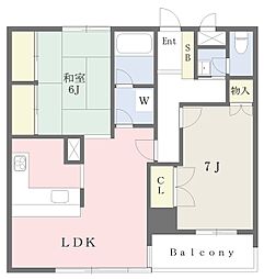 JR予讃線 宇多津駅 徒歩23分の賃貸マンション 7階2LDKの間取り