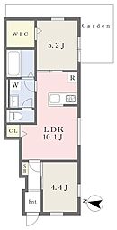 ＥＡＲＬ’Ｓ　ＣＯＵＲＴ西垣生 1階2LDKの間取り