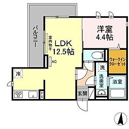 レジデンスＳＵＭＩＨＯＵ III 3階1LDKの間取り