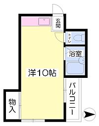 伊予鉄道市駅線 勝山町駅 徒歩10分の賃貸マンション 1階ワンルームの間取り