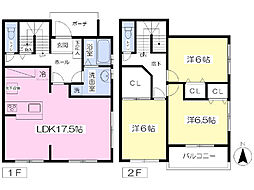 伊予鉄道環状線(JR松山駅経由) 平和通一丁目駅 徒歩8分の賃貸アパート 1階3LDKの間取り