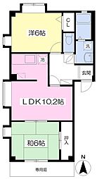 フォブール余戸東B 2LDKの間取図画像