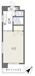 エンゼルコート21 1Kの間取図画像