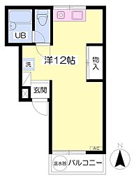 コーポサンテラス ワンルームの間取図画像