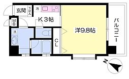 グラン永木 1Kの間取図画像