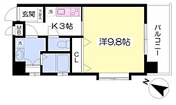 グラン永木 1Kの間取図画像