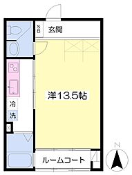 レトア・branch ワンルームの間取図画像