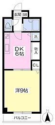 ロイヤルビラ歩行町 1DKの間取図画像