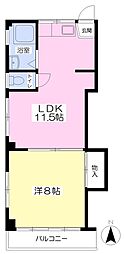 フロンティアAT 1LDKの間取図画像