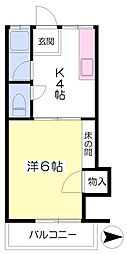 コーポ松末A 1Kの間取図画像