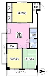 オックスフォード・サーカス一番町 3DKの間取図画像