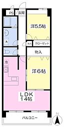 アービア永木 2LDKの間取図画像