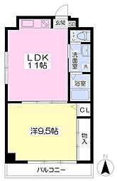 ロイヤルビラ歩行町 1LDKの間取図画像