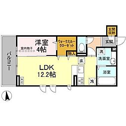 アウェーナス朝美 1LDKの間取図画像