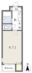 ワイエムマンション 1Kの間取図画像