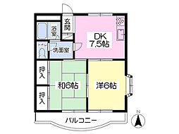 グリーンヒルズT 2DKの間取図画像