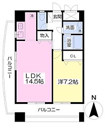 エクセルコート2 1LDKの間取図画像