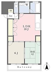 ハイム・ナカノ 2LDKの間取図画像