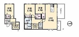 トスカーナガーデンB 3LDKの間取図画像