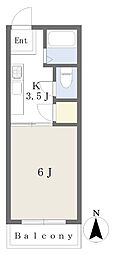 ハイム・ナカノ 1Kの間取図画像