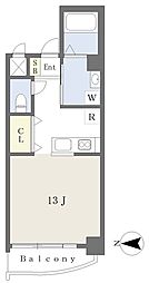 グランテージ千舟 ワンルームの間取図画像