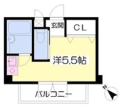 サンプラザ・ベビードール 3階ワンルームの間取り