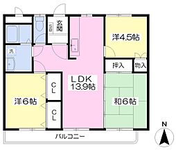 伊予鉄道郡中線 土居田駅 徒歩3分の賃貸マンション 1階3LDKの間取り