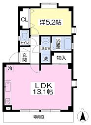 伊予鉄道郡中線 土居田駅 徒歩13分の賃貸アパート 1階1LDKの間取り
