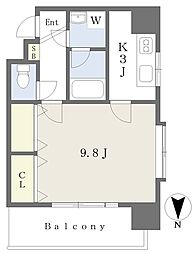 ニックビル持田 5階1Kの間取り