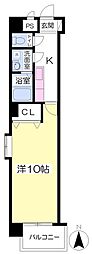 アービア永木 5階1Kの間取り