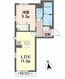 JR予讃線 松山駅 徒歩3分の賃貸マンション 3階1LDKの間取り