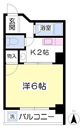 佐伯ビル 1Kの間取図画像