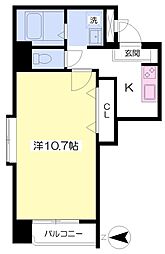ミッキーロイヤル勝山 1Kの間取図画像