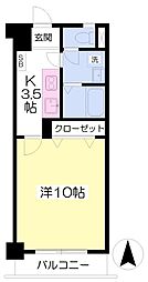 フォルテ小坂 1Kの間取図画像