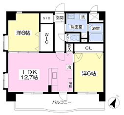 Assolate諸岡 2LDKの間取図画像
