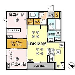 GrandValley博多 2LDKの間取図画像