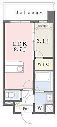 ルーチェフェリス・レジデンス竹下 1LDKの間取図画像